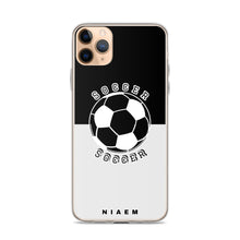 Load image into Gallery viewer, Soccer iPhone Case (Black &amp; Grey 3)