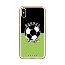 Load image into Gallery viewer, Soccer iPhone Case (Black &amp; Green 3)