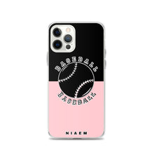 Load image into Gallery viewer, Baseball iPhone Case (Black &amp; Pink 3)