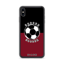 Load image into Gallery viewer, Soccer iPhone Case (Black &amp; Red 2)