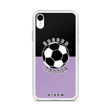 Load image into Gallery viewer, Soccer iPhone Case (Black &amp; Purple 2)