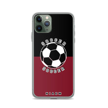 Load image into Gallery viewer, Soccer iPhone Case (Black &amp; Red 2)