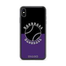 Load image into Gallery viewer, Baseball iPhone Case (Black &amp; Purple)