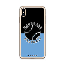 Load image into Gallery viewer, Baseball iPhone Case (Black &amp; Blue 1)