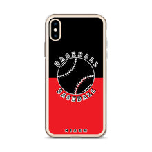 Load image into Gallery viewer, Baseball iPhone Case (Black &amp; Red 1)