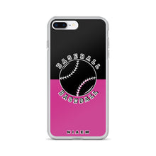 Load image into Gallery viewer, Baseball iPhone Case (Black &amp; Pink 5)