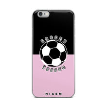 Load image into Gallery viewer, Soccer iPhone Case (Black &amp; Pink 4)