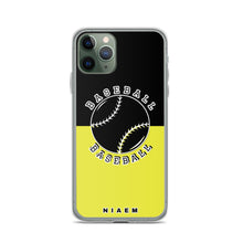 Load image into Gallery viewer, Baseball iPhone Case (Black &amp; Yellow 3)