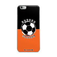 Load image into Gallery viewer, Soccer iPhone Case (Black &amp; Orange)