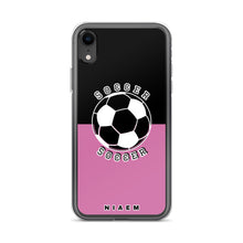 Load image into Gallery viewer, Soccer iPhone Case (Black &amp; Pink 1)