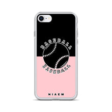 Load image into Gallery viewer, Baseball iPhone Case (Black &amp; Pink 3)
