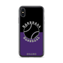 Load image into Gallery viewer, Baseball iPhone Case (Black &amp; Purple)