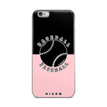 Load image into Gallery viewer, Baseball iPhone Case (Black &amp; Pink 3)