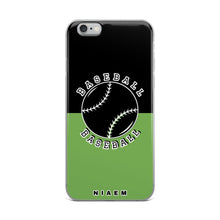 Load image into Gallery viewer, Baseball iPhone Case (Black &amp; Green)