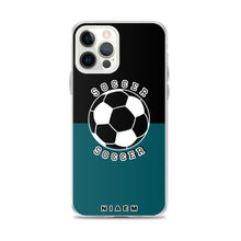 Load image into Gallery viewer, Soccer iPhone Case (Black &amp; Blue 4)