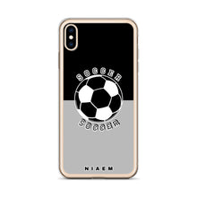 Load image into Gallery viewer, Soccer iPhone Case (Black &amp; Grey 2)