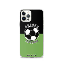 Load image into Gallery viewer, Soccer iPhone Case (Black &amp; Green)