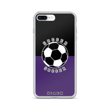 Load image into Gallery viewer, Soccer iPhone Case (Black &amp; Purple)