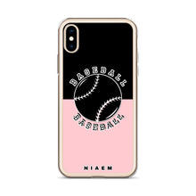 Load image into Gallery viewer, Baseball iPhone Case (Black &amp; Pink 3)