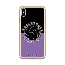 Load image into Gallery viewer, Volleyball iPhone Case (Black &amp; Purple 1)