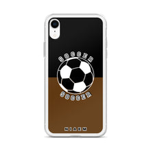 Load image into Gallery viewer, Soccer iPhone Case (Black &amp; Brown)