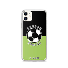Load image into Gallery viewer, Soccer iPhone Case (Black &amp; Green 3)