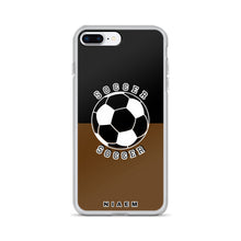 Load image into Gallery viewer, Soccer iPhone Case (Black &amp; Brown)