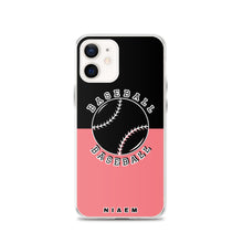 Load image into Gallery viewer, Baseball iPhone Case (Black &amp; Pink 2)
