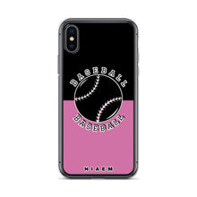 Load image into Gallery viewer, Baseball iPhone Case (Black &amp; Pink 1)