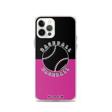 Load image into Gallery viewer, Baseball iPhone Case (Black &amp; Pink)