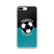 Load image into Gallery viewer, Soccer iPhone Case (Black &amp; Blue 3)