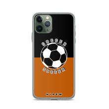 Load image into Gallery viewer, Soccer iPhone Case (Black &amp; Brown 1)