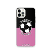 Load image into Gallery viewer, Soccer iPhone Case (Black &amp; Pink 1)