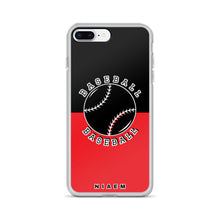 Load image into Gallery viewer, Baseball iPhone Case (Black &amp; Red 1)