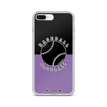 Load image into Gallery viewer, Baseball iPhone Case (Black &amp; Purple 1)
