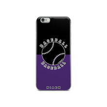 Load image into Gallery viewer, Baseball iPhone Case (Black &amp; Purple)