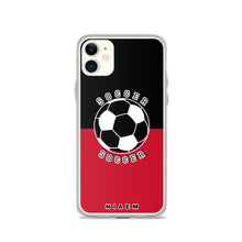 Load image into Gallery viewer, Soccer iPhone Case (Black &amp; Red)
