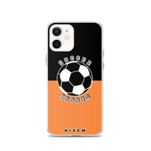 Load image into Gallery viewer, Soccer iPhone Case (Black &amp; Orange 1)