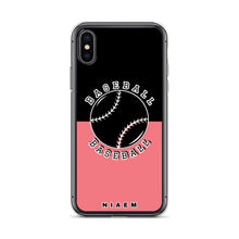 Load image into Gallery viewer, Baseball iPhone Case (Black &amp; Pink 2)