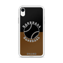 Load image into Gallery viewer, Baseball iPhone Case (Black &amp; Brown)