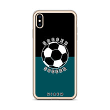 Load image into Gallery viewer, Soccer iPhone Case (Black &amp; Blue 4)