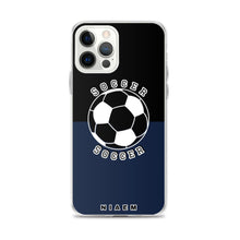 Load image into Gallery viewer, Soccer iPhone Case (Black &amp; Navy)