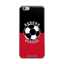 Load image into Gallery viewer, Soccer iPhone Case (Black &amp; Red)