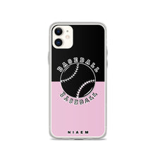 Load image into Gallery viewer, Baseball iPhone Case (Black &amp; Pink 4)