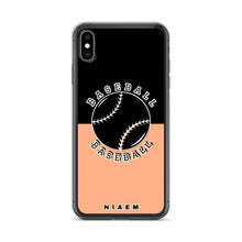 Load image into Gallery viewer, Baseball iPhone Case (Black &amp; Orange 2)