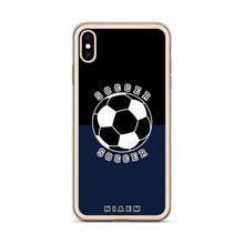 Load image into Gallery viewer, Soccer iPhone Case (Black &amp; Navy)