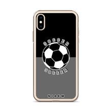 Load image into Gallery viewer, Soccer iPhone Case (Black &amp; Grey)
