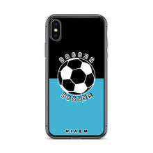 Load image into Gallery viewer, Soccer iPhone Case (Black &amp; Blue 7)