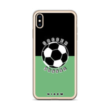 Load image into Gallery viewer, Soccer iPhone Case (Black &amp; Green 4)