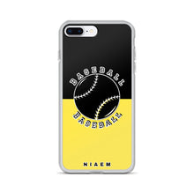 Load image into Gallery viewer, Baseball iPhone Case (Black &amp; Yellow 1)